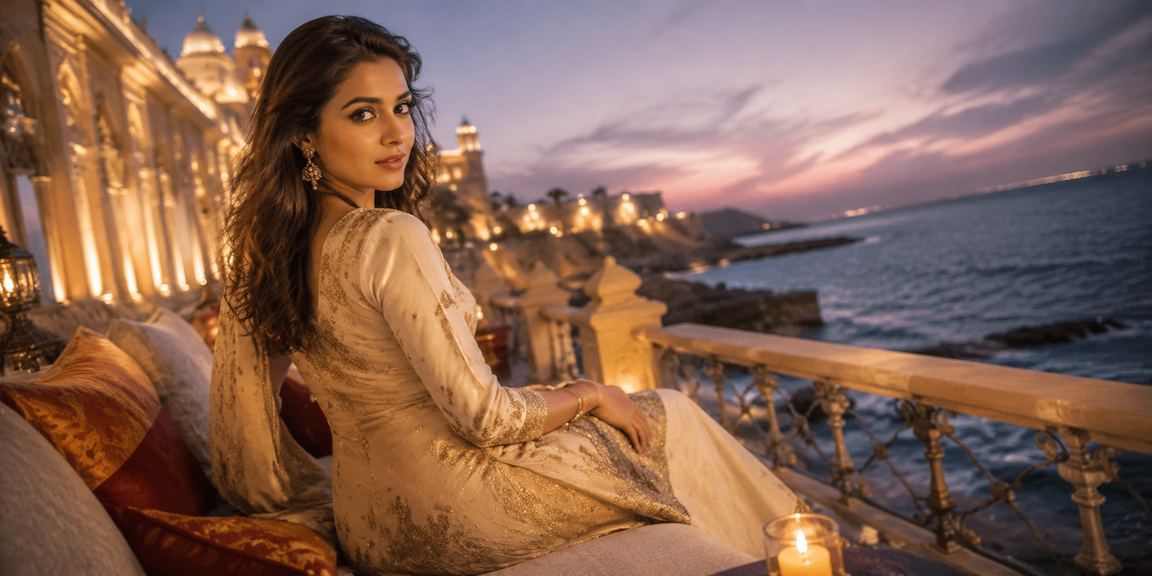 Rajput woman playing casino games on mobile device